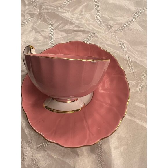 AYNSLEY orchard fruit Tea Cup and Saucer signed D. Jones Vintage - Picture 5 of 8